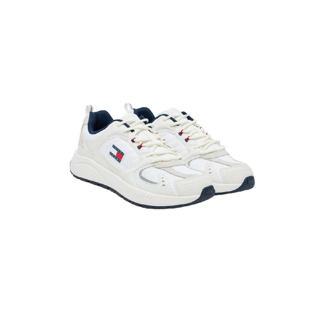 TOMMY JEANS  RUNNER MIX MATERIAL ΠΑΠΟΥΤΣΙ ΑΝΔΡΙΚΟ WHITE