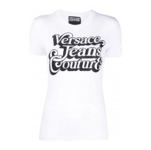 VERSACE JEANS COUTURE S LOGO SPEN CRYSTAL T-SHIRT ΓΥΝΑΙΚΕΙΟ WHITE