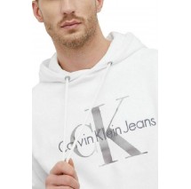 CALVIN KLEIN JEANS SEASONAL MONOGRAM REGULAR HOODIE ΜΠΛΟΥΖΑ ΦΟΥΤΕΡ ΑΝΔΡΙΚΗ WHITE