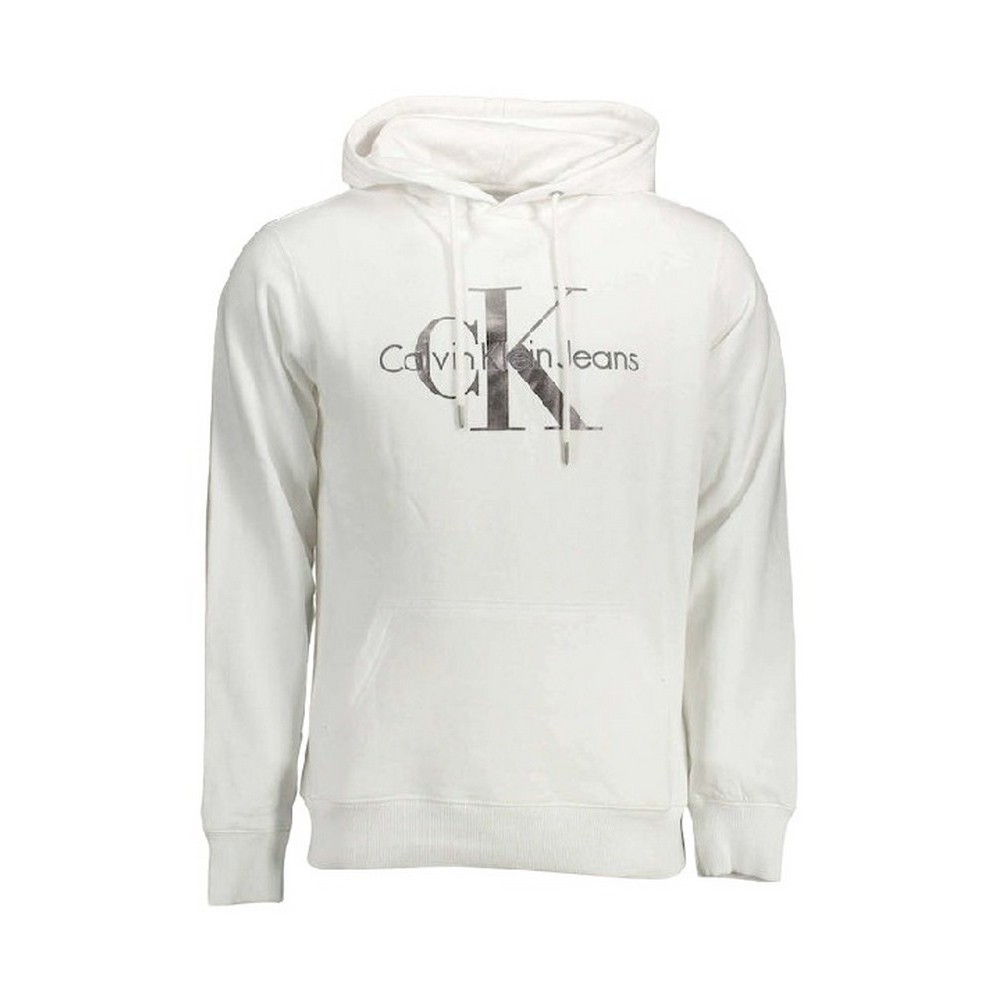CALVIN KLEIN JEANS SEASONAL MONOGRAM REGULAR HOODIE ΜΠΛΟΥΖΑ ΦΟΥΤΕΡ ΑΝΔΡΙΚΗ WHITE