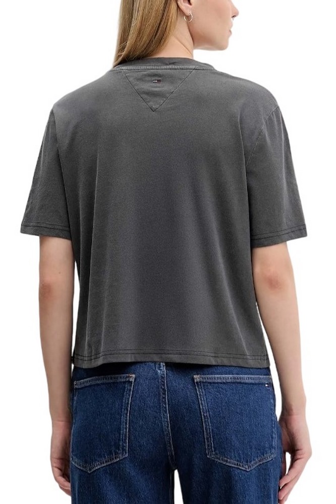 TOMMY JEANS BXY LEOPARD VARSITY TEE T-SHIRT ΜΠΛΟΥΖΑ ΓΥΝΑΙΚΕΙΑ WASHED BLACK