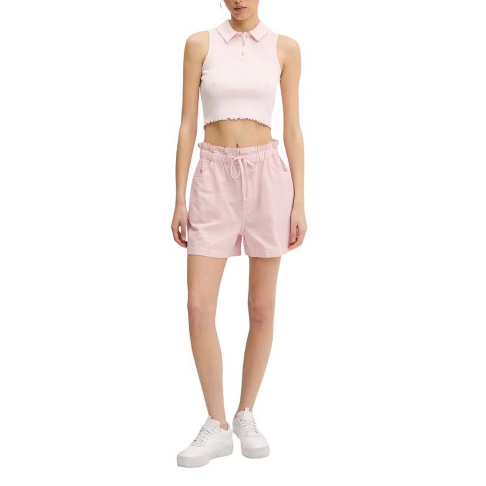 TOMMY JEANS CRP GMD RIB SL POLO ΜΠΛΟΥΖΑ ΓΥΝΑΙΚΕΙΑ PINK