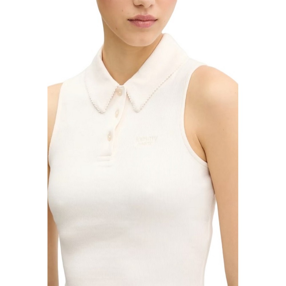 TOMMY JEANS CRP GMD RIB SL POLO ΜΠΛΟΥΖΑ ΓΥΝΑΙΚΕΙΑ WHITE