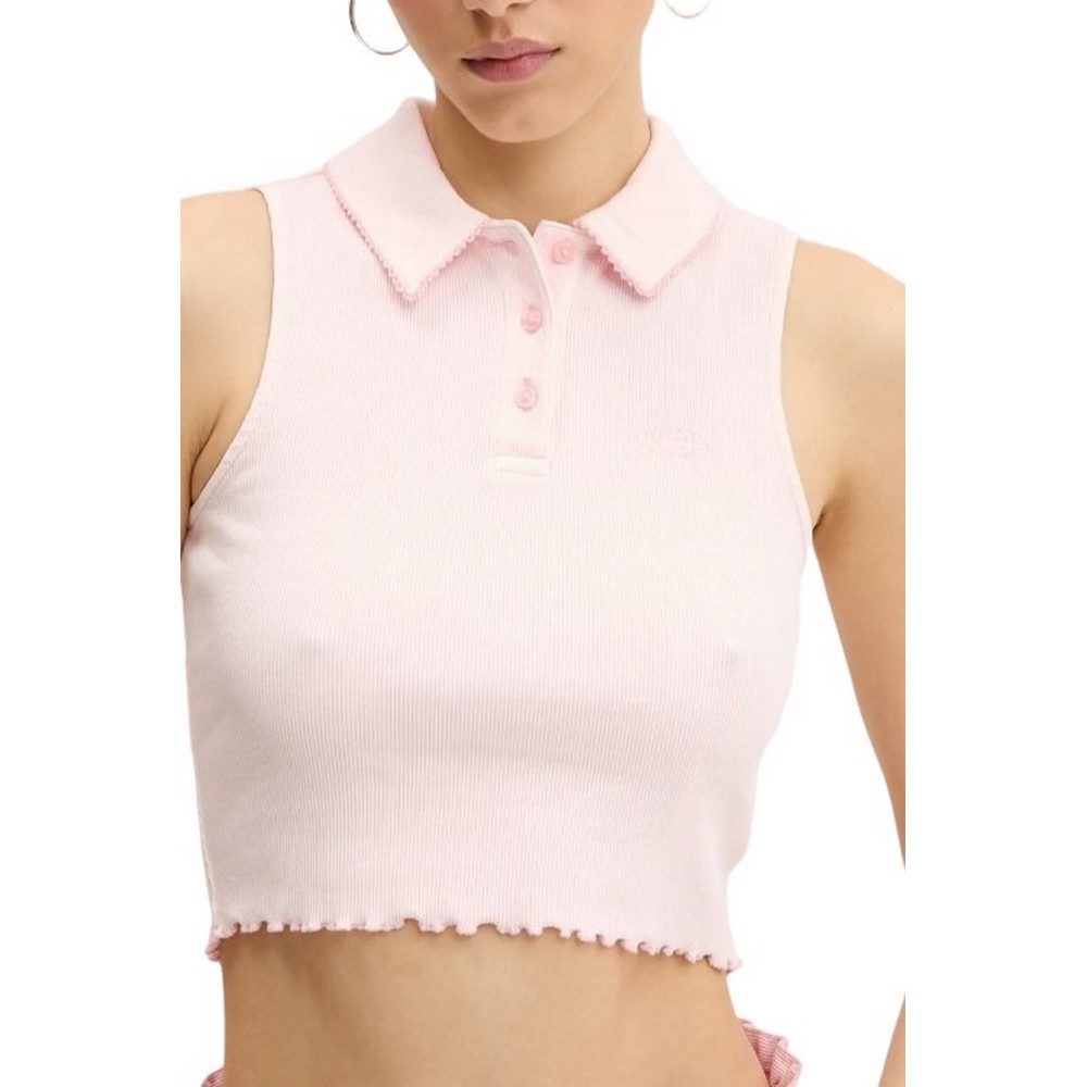 TOMMY JEANS CRP GMD RIB SL POLO ΜΠΛΟΥΖΑ ΓΥΝΑΙΚΕΙΑ PINK