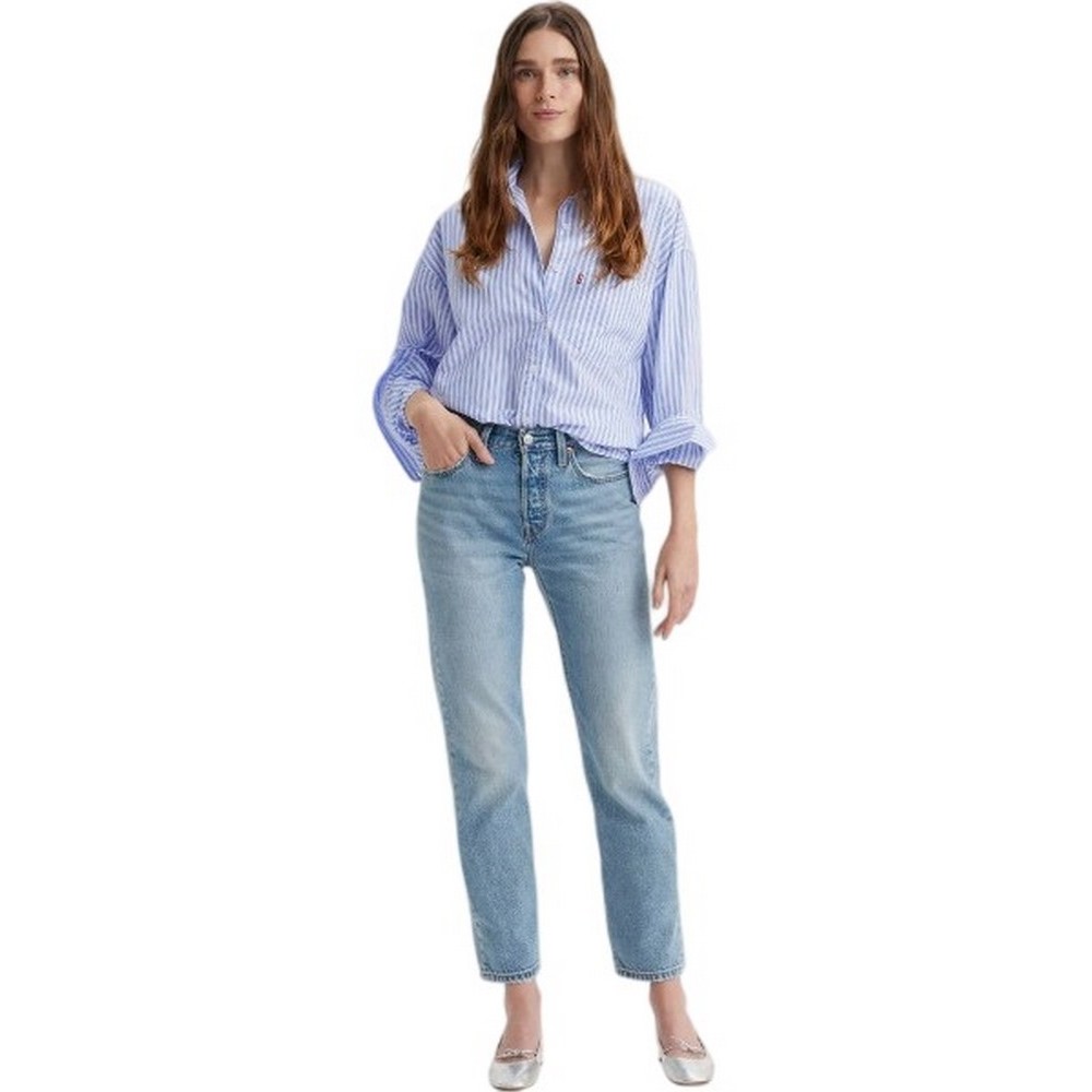 LEVIS 501® CROP LIGHTWEIGHT A87460002 - WORN IN ΠΑΝΤΕΛΟΝΙ ΓΥΝΑΙΚΕΙΟ MED INDIGO