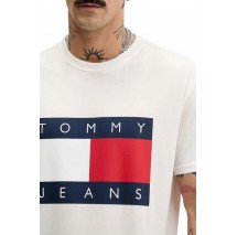 TOMMY JEANS  REG BIG FLAG SS TEE T-SHIRT ΜΠΛΟΥΖΑ ΑΝΔΡΙΚΗ OFF WHITE