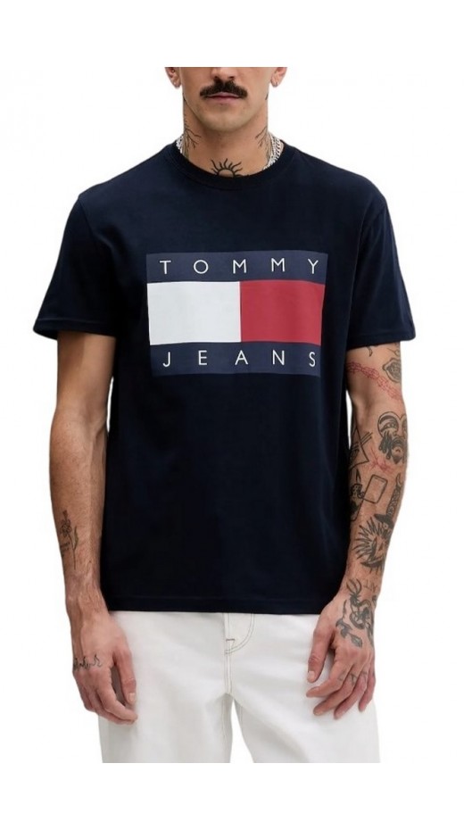 TOMMY JEANS  REG BIG FLAG TEE T-SHIRT ΜΠΛΟΥΖΑ ΑΝΔΡΙΚΗ NAVY