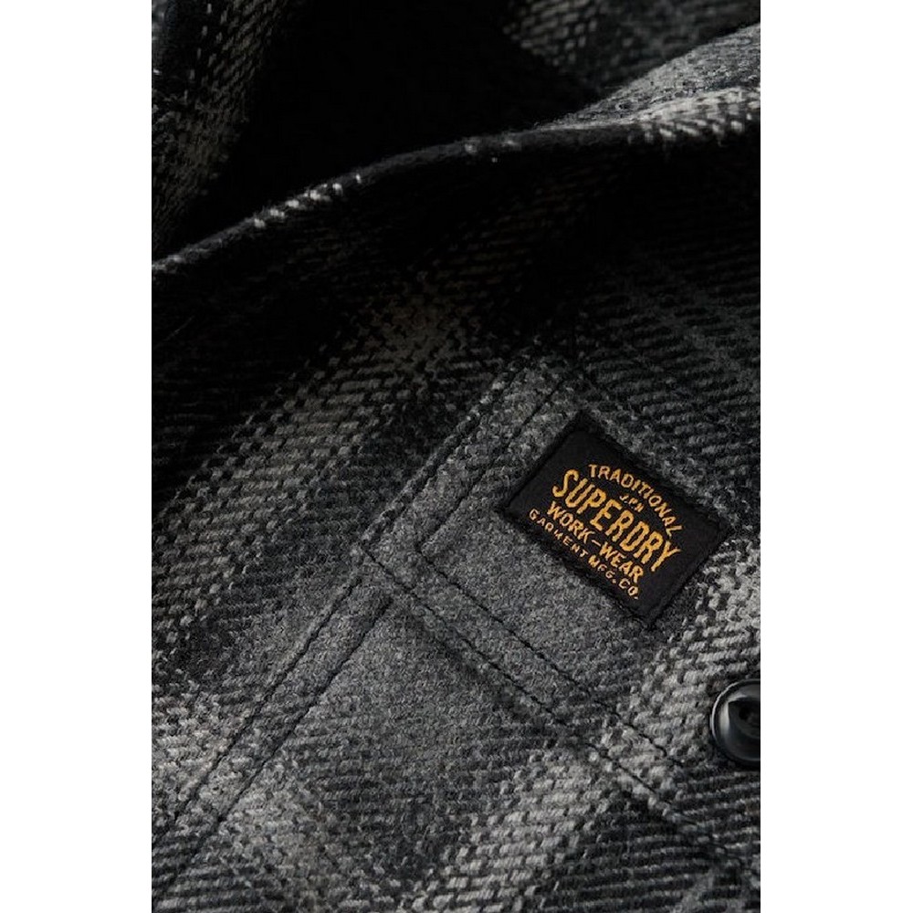 SUPERDRY D3 OVIN WOOL MILLER OVERSHIRT ΠΟΥΚΑΜΙΣΟ ΑΝΔΡΙΚΟ BLACK