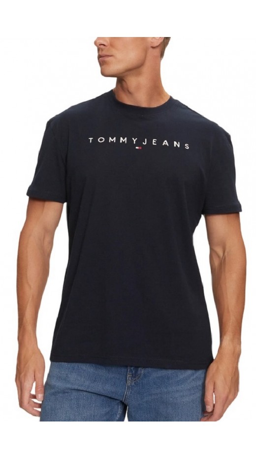 TOMMY JEANS REG LINEAR LOGO TEE EXT T-SHIRT ΜΠΛΟΥΖΑ ΑΝΔΡΙΚΗ NAVY