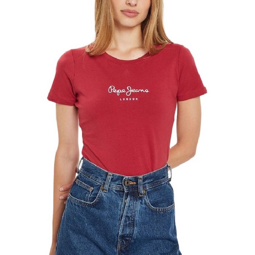 PEPE JEANS LONDON DROP 2 NEW VIRGINIA T-SHIRT ΜΠΛΟΥΖΑ ΓΥΝΑΙΚΕΙΑ RED