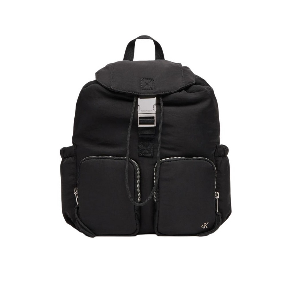 CALVIN KLEIN FLAP NYLON BACKPACK ΤΣΑΝΤΑ ΓΥΝΑΙΚΕΙΑ BLACK
