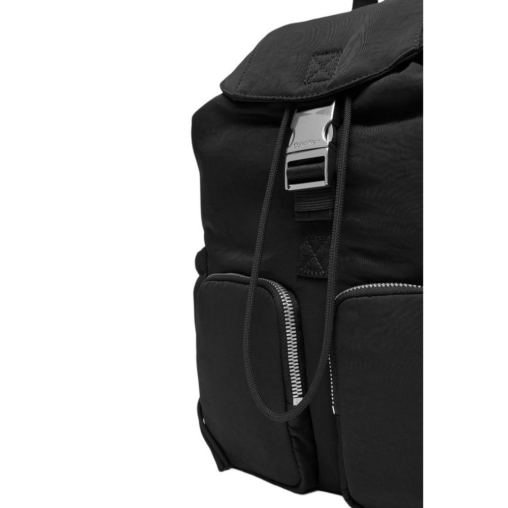 CALVIN KLEIN FLAP NYLON BACKPACK ΤΣΑΝΤΑ ΓΥΝΑΙΚΕΙΑ BLACK