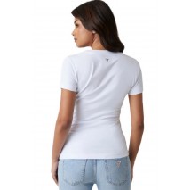 GUESS CN FLOWER TRIANGLE TEE T-SHIRT ΜΠΛΟΥΖΑ ΓΥΝΑΙΚΕΙΑ WHITE