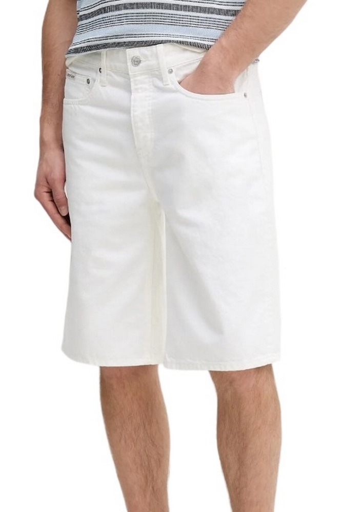 CALVIN KLEIN JEANS RELAXED DENIM SHORT ΒΕΡΜΟΥΔΑ ΑΝΔΡΙΚΗ WHITE