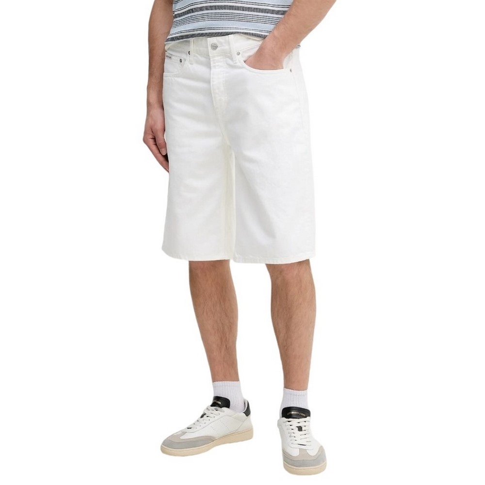 CALVIN KLEIN JEANS RELAXED DENIM SHORT ΒΕΡΜΟΥΔΑ ΑΝΔΡΙΚΗ WHITE