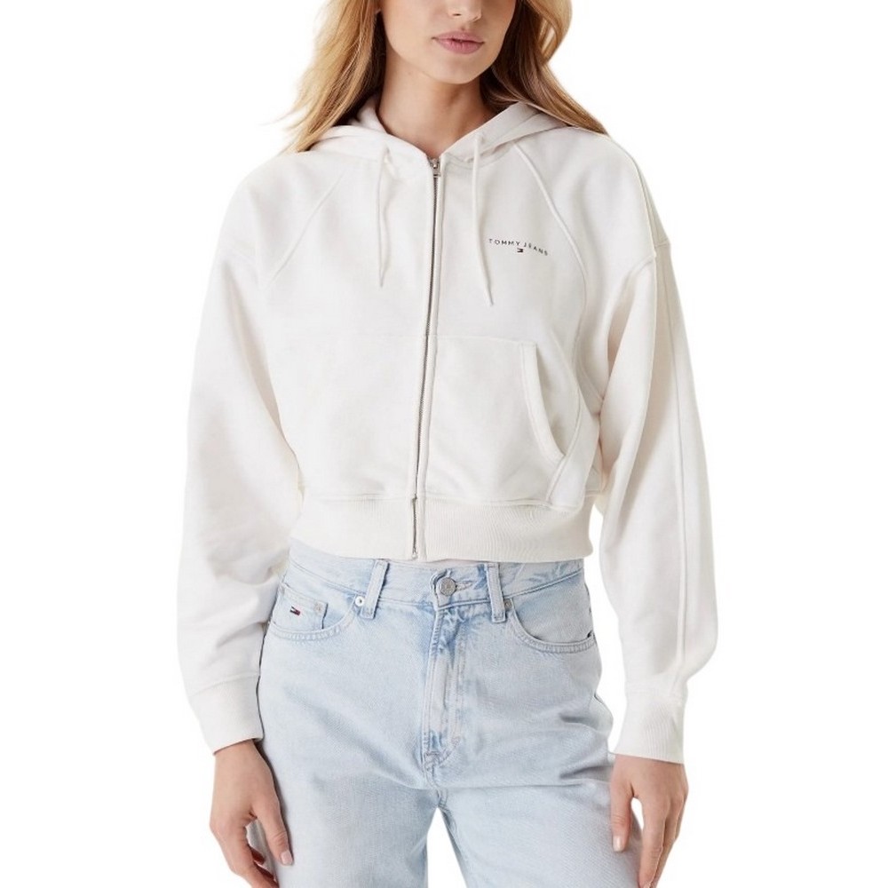 TOMMY JEANS BXY CRP LINEAR ZIP THRU EX ΖΑΚΕΤΑ ΓΥΝΑΙΚΕΙΑ WHITE