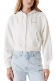 TOMMY JEANS BXY CRP LINEAR ZIP THRU EX ΖΑΚΕΤΑ ΓΥΝΑΙΚΕΙΑ WHITE