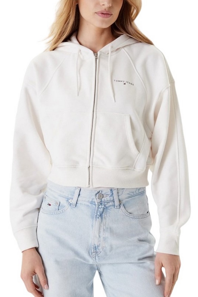 TOMMY JEANS BXY CRP LINEAR ZIP THRU EX ΖΑΚΕΤΑ ΓΥΝΑΙΚΕΙΑ WHITE