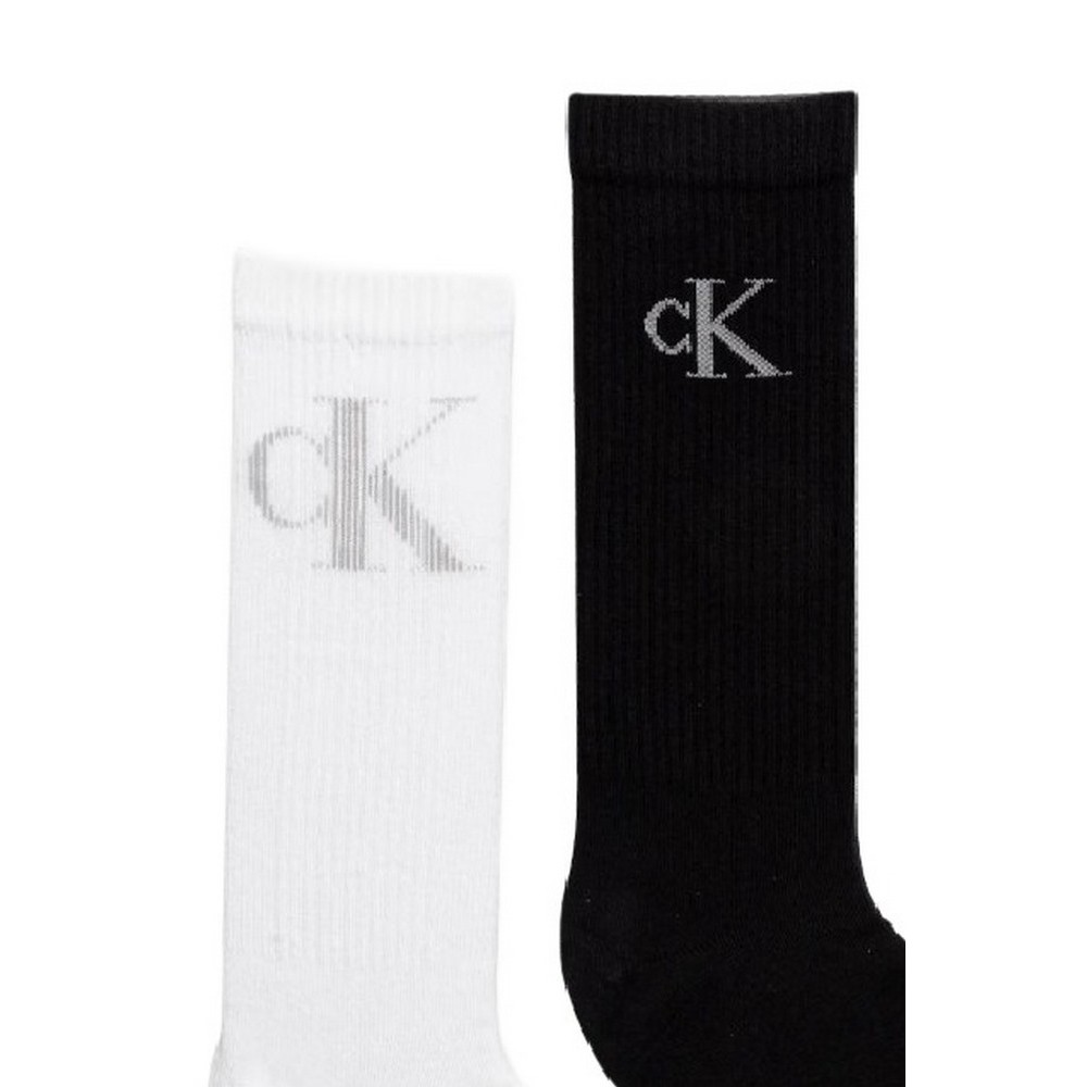 CALVIN KLEIN JEANS MEN SOCK 2P SHADOW RIB LOGO ΚΑΛΤΣΕΣ ΑΝΔΡΙΚΕΣ BLACK/WHITE