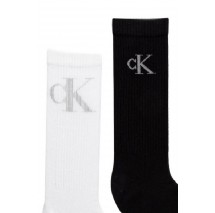 CALVIN KLEIN JEANS MEN SOCK 2P SHADOW RIB LOGO ΚΑΛΤΣΕΣ ΑΝΔΡΙΚΕΣ BLACK/WHITE