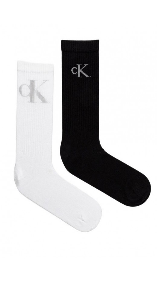 CALVIN KLEIN JEANS MEN SOCK 2P SHADOW RIB LOGO ΚΑΛΤΣΕΣ ΑΝΔΡΙΚΕΣ BLACK/WHITE