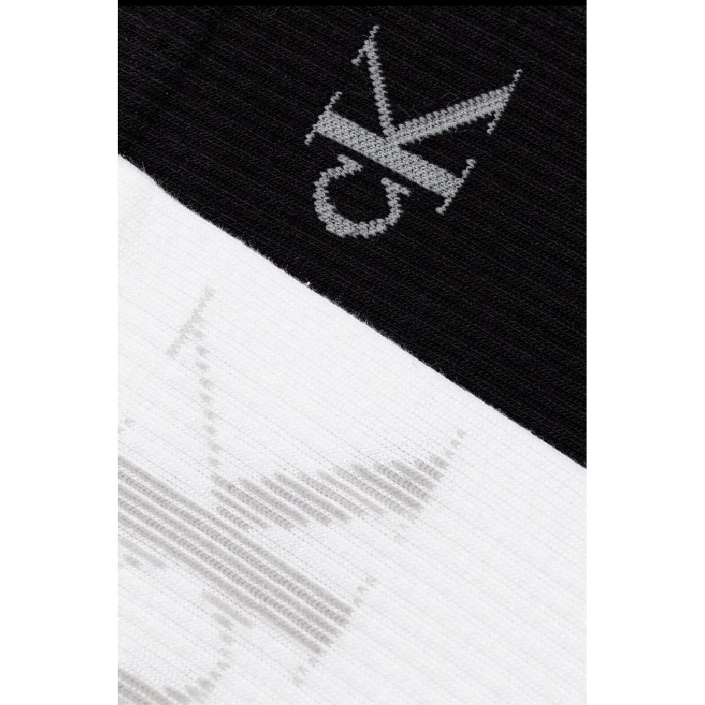 CALVIN KLEIN JEANS MEN SOCK 2P SHADOW RIB LOGO ΚΑΛΤΣΕΣ ΑΝΔΡΙΚΕΣ BLACK/WHITE