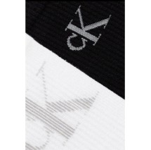 CALVIN KLEIN JEANS MEN SOCK 2P SHADOW RIB LOGO ΚΑΛΤΣΕΣ ΑΝΔΡΙΚΕΣ BLACK/WHITE