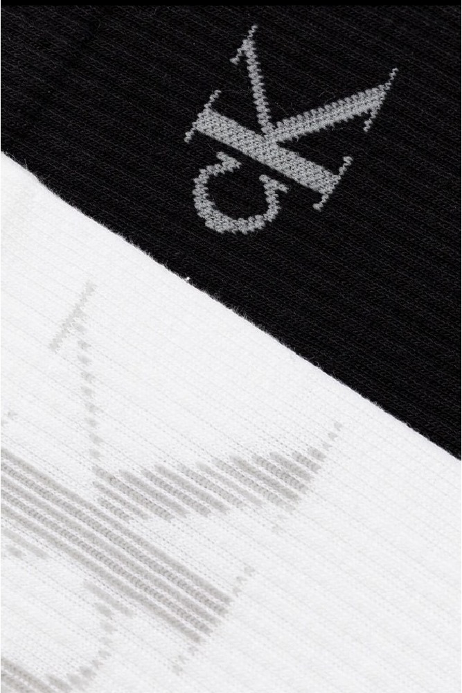 CALVIN KLEIN JEANS MEN SOCK 2P SHADOW RIB LOGO ΚΑΛΤΣΕΣ ΑΝΔΡΙΚΕΣ BLACK/WHITE