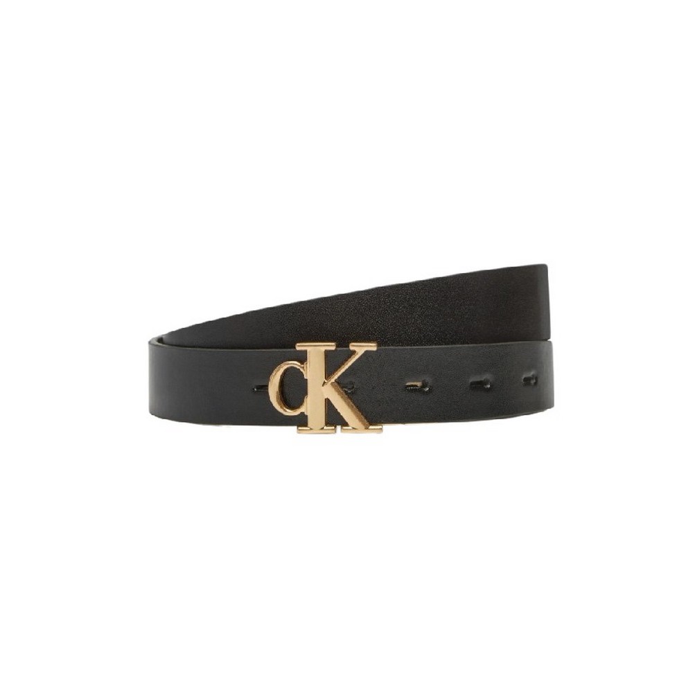 CALVIN KLEIN MONOGRAM PLACQUE BUCKLE 25MM ΖΩΝΗ ΓΥΝΑΙΚΕΙΑ BLACK