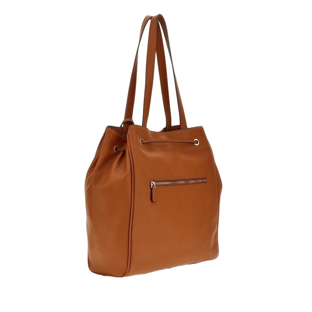 GUESS CALEBRA DRAWSTRING TOTE ΤΣΑΝΤΑ ΓΥΝΑΙΚΕΙΑ COGNAC
