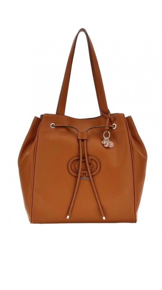 GUESS CALEBRA DRAWSTRING TOTE ΤΣΑΝΤΑ ΓΥΝΑΙΚΕΙΑ COGNAC
