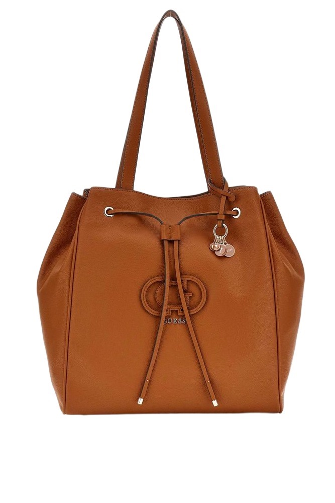 GUESS CALEBRA DRAWSTRING TOTE ΤΣΑΝΤΑ ΓΥΝΑΙΚΕΙΑ COGNAC