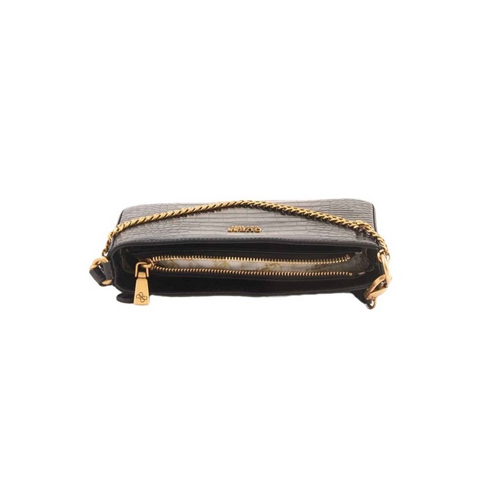 ΤΣΑΝΤΑ KATEY CROC MINI TOP ZIP SHLDR ΓΥΝΑΙΚΕΙΑ GUESS BLACK