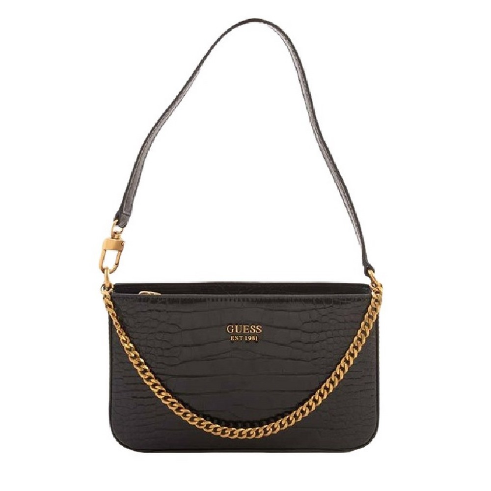 ΤΣΑΝΤΑ KATEY CROC MINI TOP ZIP SHLDR ΓΥΝΑΙΚΕΙΑ GUESS BLACK