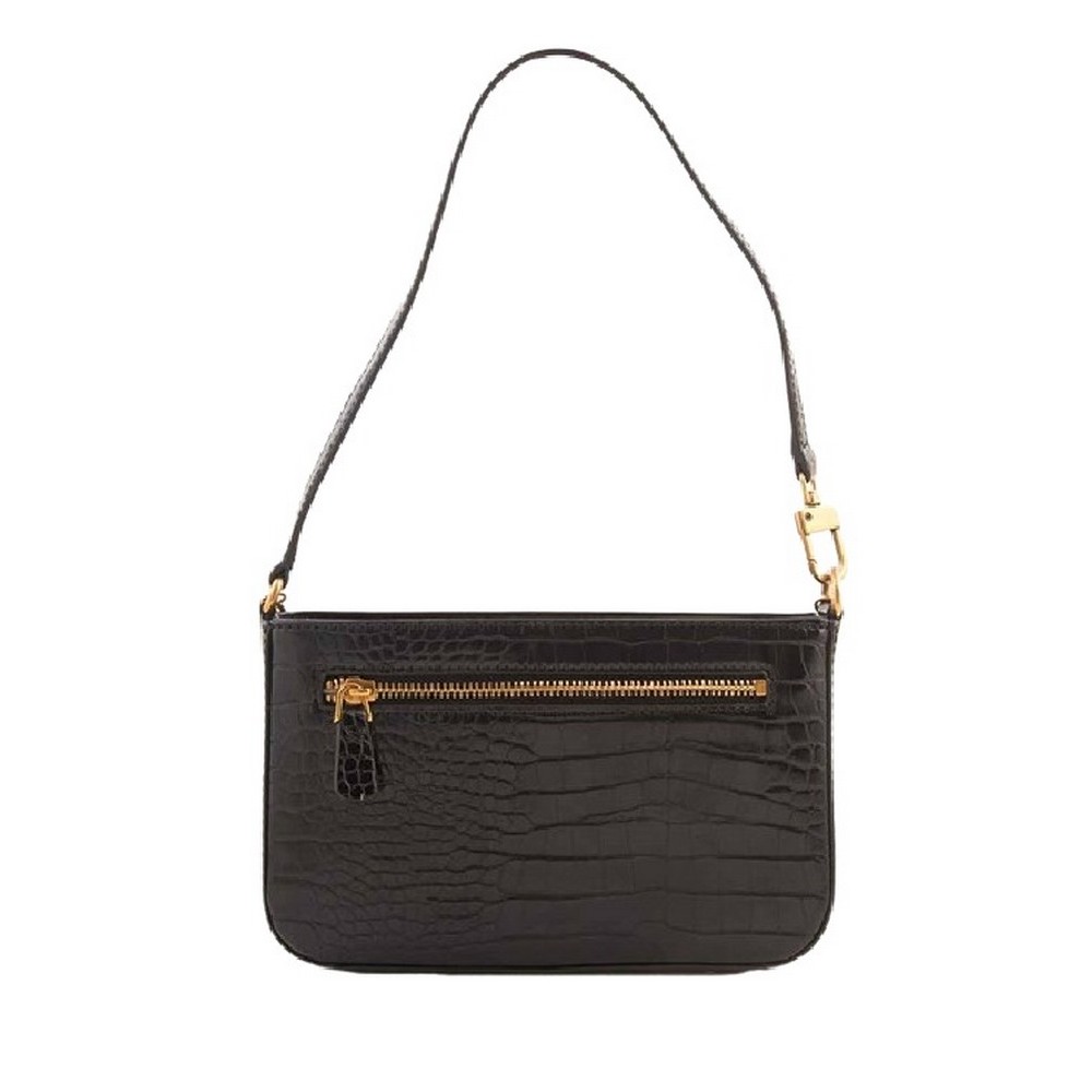 ΤΣΑΝΤΑ KATEY CROC MINI TOP ZIP SHLDR ΓΥΝΑΙΚΕΙΑ GUESS BLACK