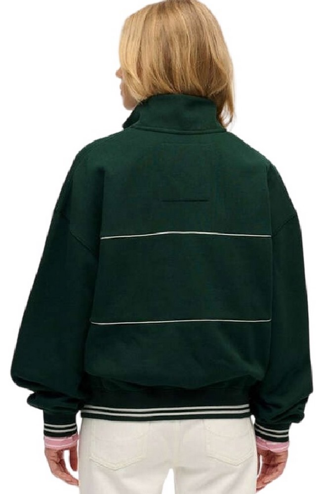 SUPERDRY D2 SDSW COUNTRY CLUB LOOSE 1/4 ZIP ΜΠΛΟΥΖΑ ΦΟΥΤΕΡ ΓΥΝΑΙΚΕΙΟ GREEN
