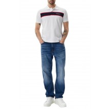 GUESS JEANS STRIPED EMBRO T-SHIRT ΜΠΛΟΥΖΑ ΑΝΔΡΙΚΗ WHITE