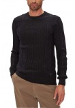 GUESS HERON CN LS MONOGRAM SWEATER ΠΛΕΚΤΟ ΑΝΔΡΙΚΟ BLACK