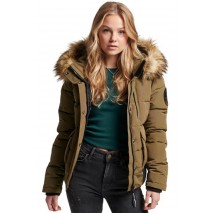 SUPERDRY D5 OVIN EVEREST HOODED PUFFER BOMBER ΜΠΟΥΦΑΝ ΓΥΝΑΙΚΕΙΟ OLIVE