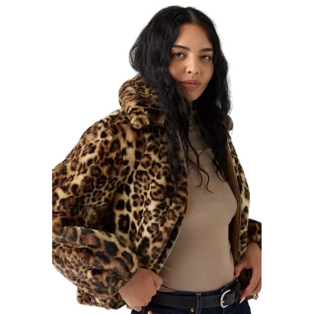 LEVIS ELLE SHERPA  LEOPARD JACKET ΓΟΥΝΑ ΓΥΝΑΙΚΕΙΑ LEOPARD