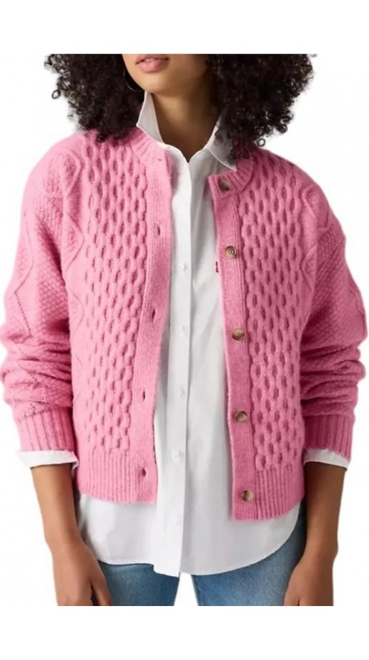 LEVIS CHARLOTTE CREWNECK CARDIGAN ΖΑΚΕΤΑ ΠΛΕΚΤΗ ΓΥΝΑΙΚΕΙΑ PINK