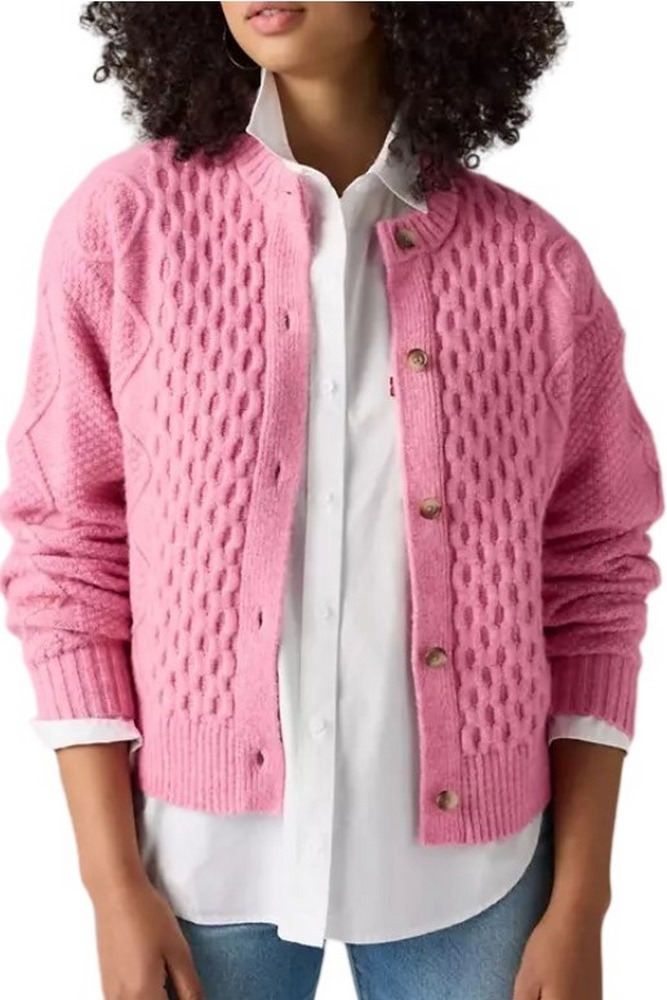 LEVIS CHARLOTTE CREWNECK CARDIGAN ΖΑΚΕΤΑ ΠΛΕΚΤΗ ΓΥΝΑΙΚΕΙΑ PINK