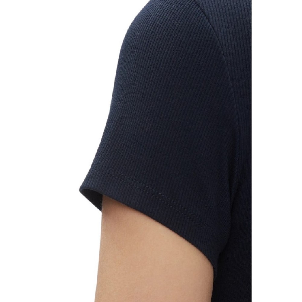 TOMMY JEANS SLIM ESSENTIAL RIB SS EXT T-SHIRT ΜΠΛΟΥΖΑ ΓΥΝΑΙΚΕΙΑ DARK NAVY