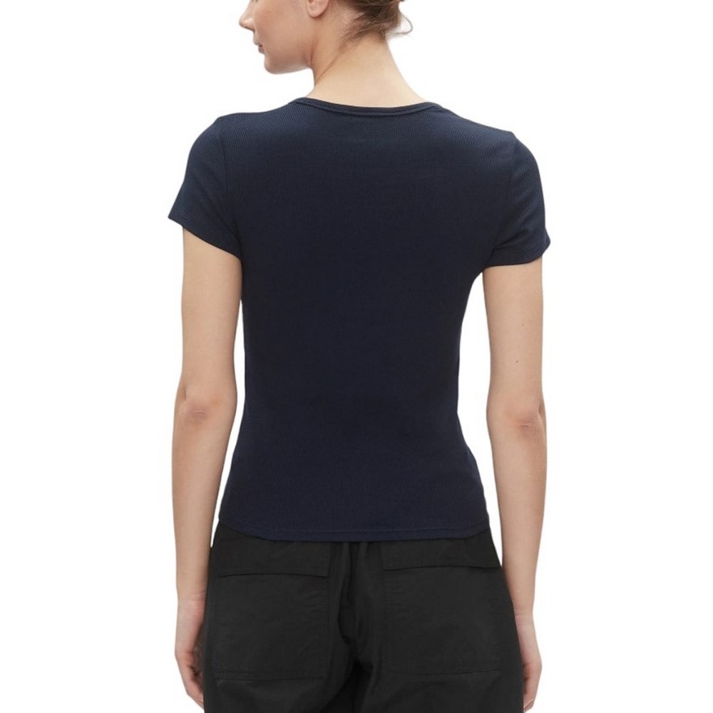 TOMMY JEANS SLIM ESSENTIAL RIB SS EXT T-SHIRT ΜΠΛΟΥΖΑ ΓΥΝΑΙΚΕΙΑ DARK NAVY
