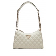 GUESS GIULLY TOP ZIP SHOULDER BAG ΤΣΑΝΤΑ ΓΥΝΑΙΚΕΙΑ OFF WHITE