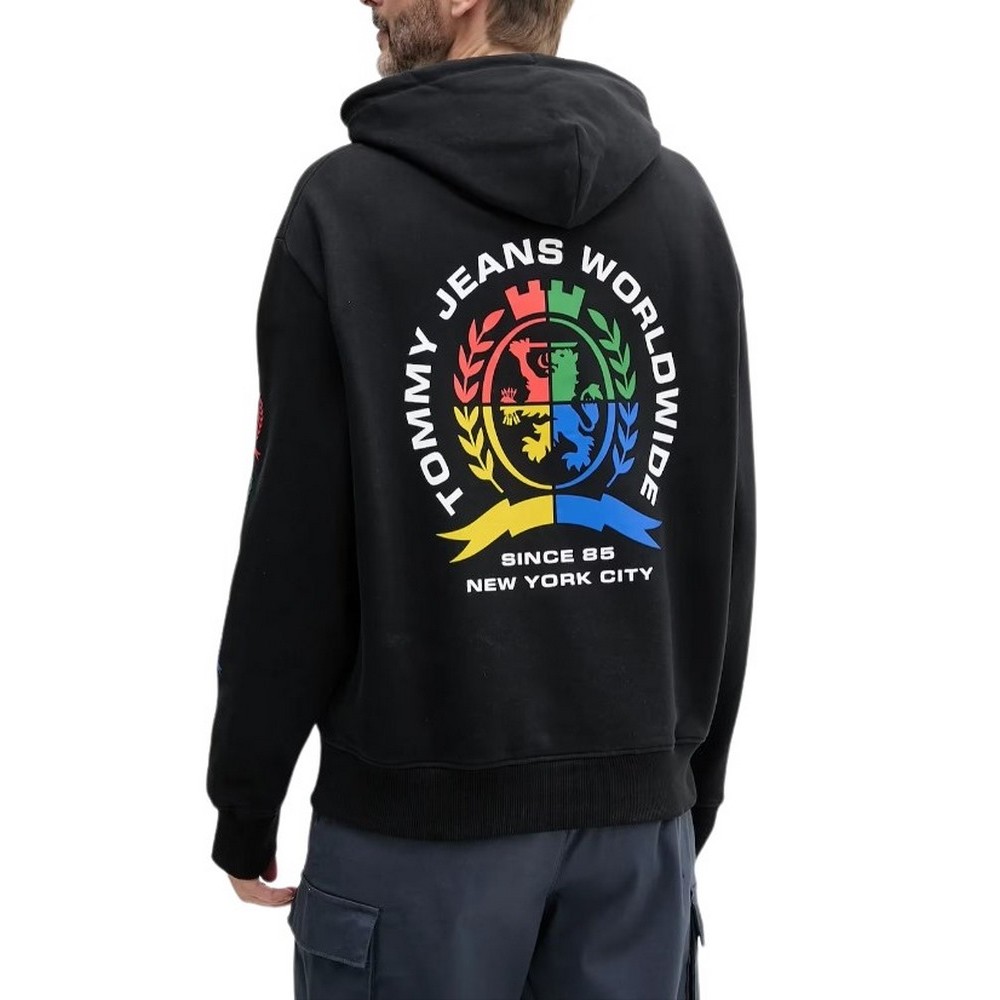 TOMMY JEANS RLX VARSITY CREST HOOD EXT ΦΟΥΤΕΡ ΑΝΔΡΙΚΟ BLACK