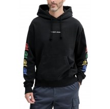TOMMY JEANS RLX VARSITY CREST HOOD EXT ΦΟΥΤΕΡ ΑΝΔΡΙΚΟ BLACK