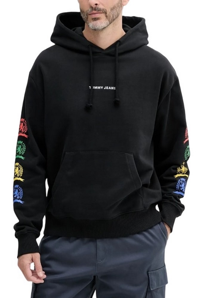TOMMY JEANS RLX VARSITY CREST HOOD EXT ΦΟΥΤΕΡ ΑΝΔΡΙΚΟ BLACK