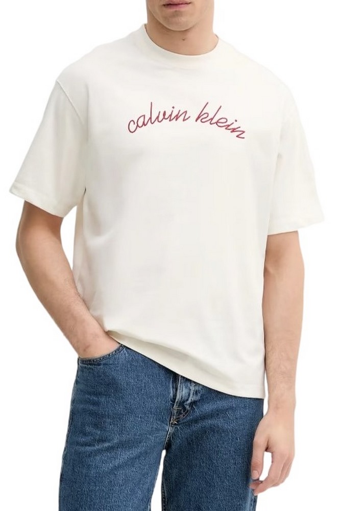 CALVIN KLEIN JEANS CNTR CHN STTCH 16 T-SHIRT ΜΠΛΟΥΖΑ ΑΝΔΡΙΚΗ OFF WHITE
