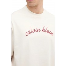 CALVIN KLEIN JEANS CNTR CHN STTCH 16 T-SHIRT ΜΠΛΟΥΖΑ ΑΝΔΡΙΚΗ OFF WHITE